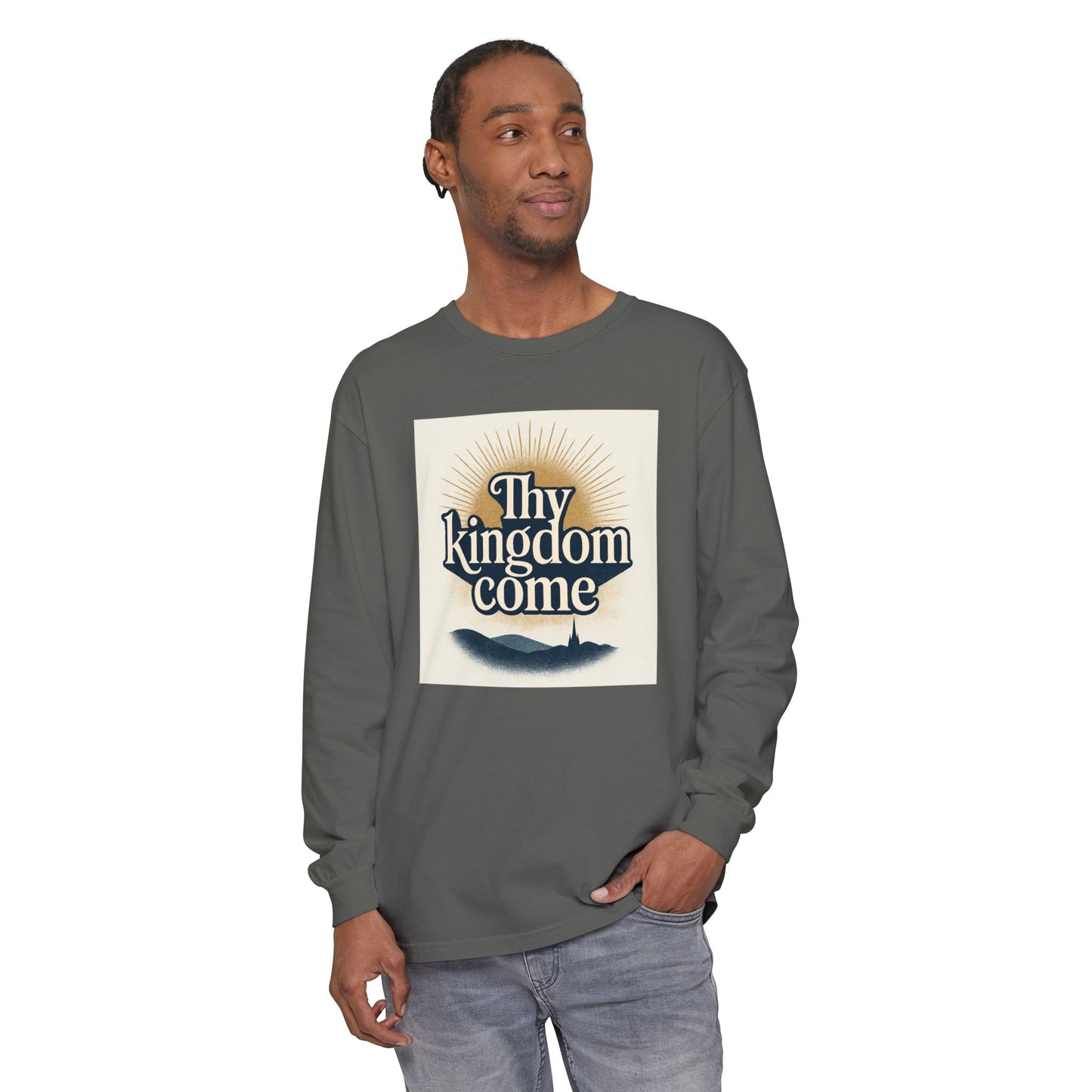 Send Me Garment-Dyed Long Sleeve Shirt - Here Am I! Send Me! Tee