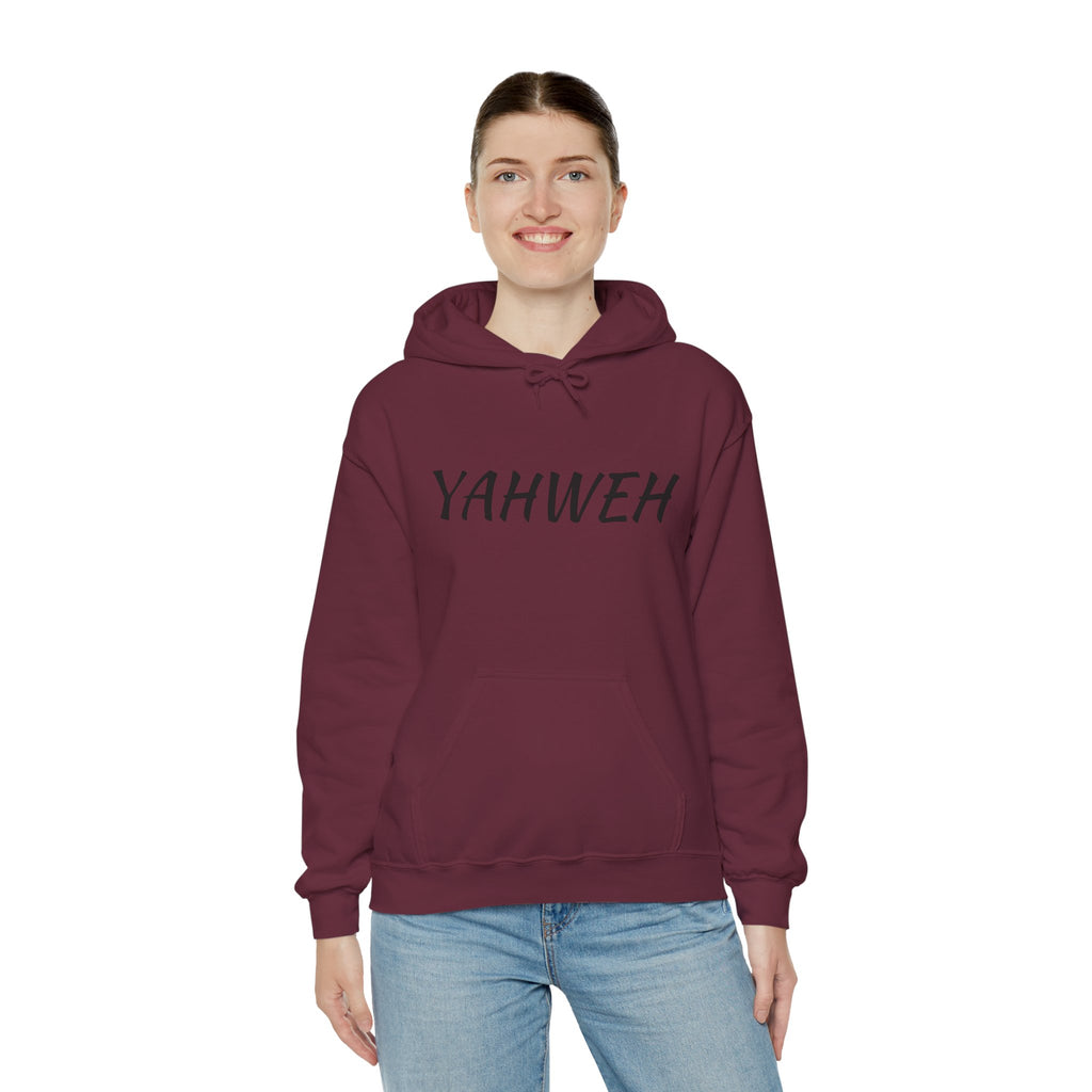 YAHWEH Unisex Heavy Blend™ Hooded Sweatshirt, Cozy Faith Hoodie, Casual Spiritual Sweatshirt, Gift for Believers, Religious Apparel