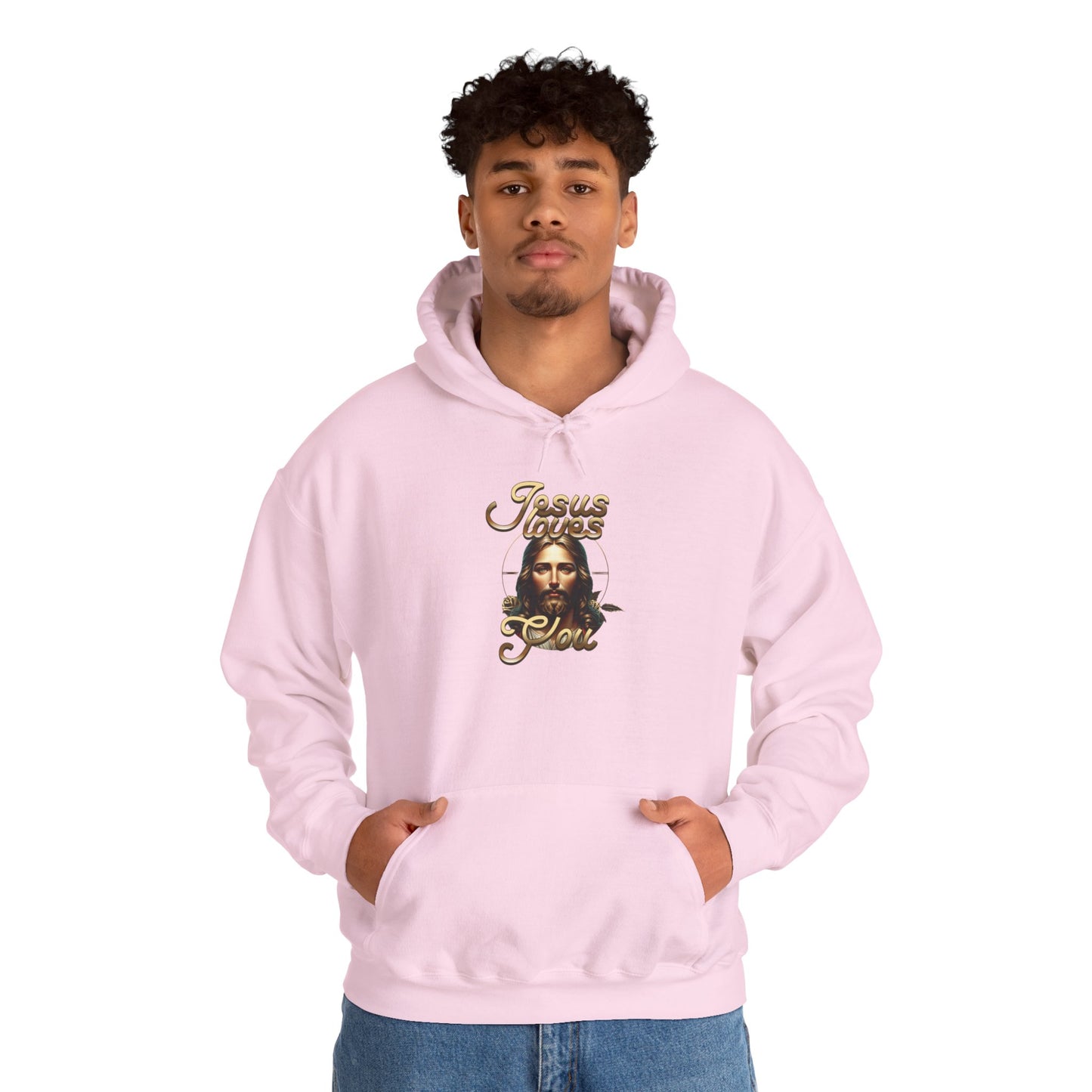 JESUS LOVES YOU Motivational Hooded Sweatshirt