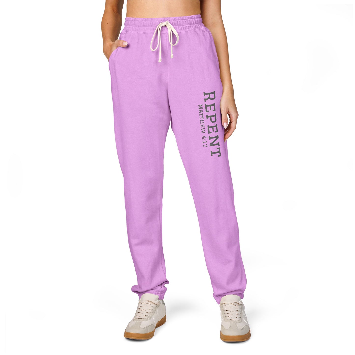 Repent Comfortable Garment-Dyed Fleece Sweatpants Unisex