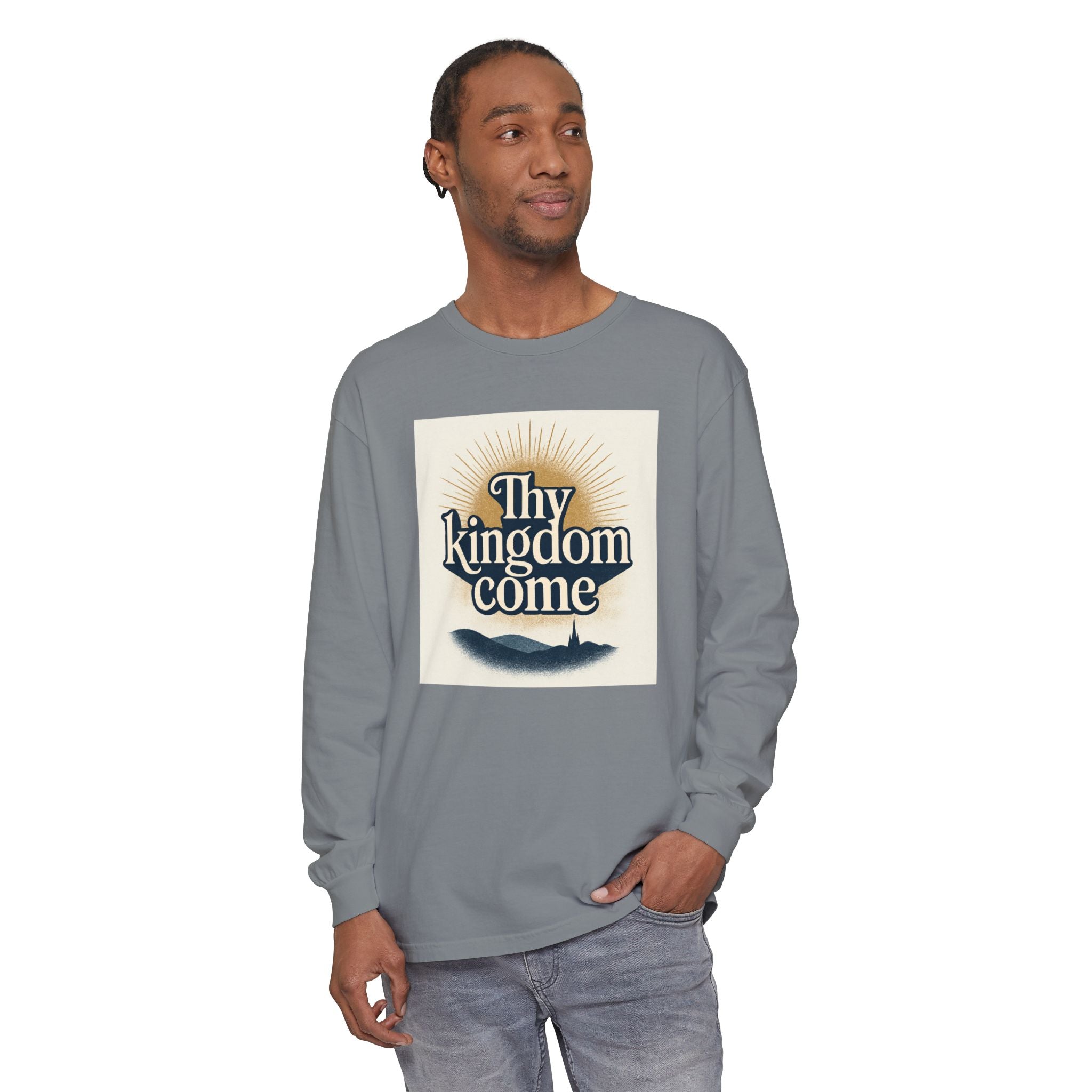 Send Me Garment-Dyed Long Sleeve Shirt - Here Am I! Send Me! Tee