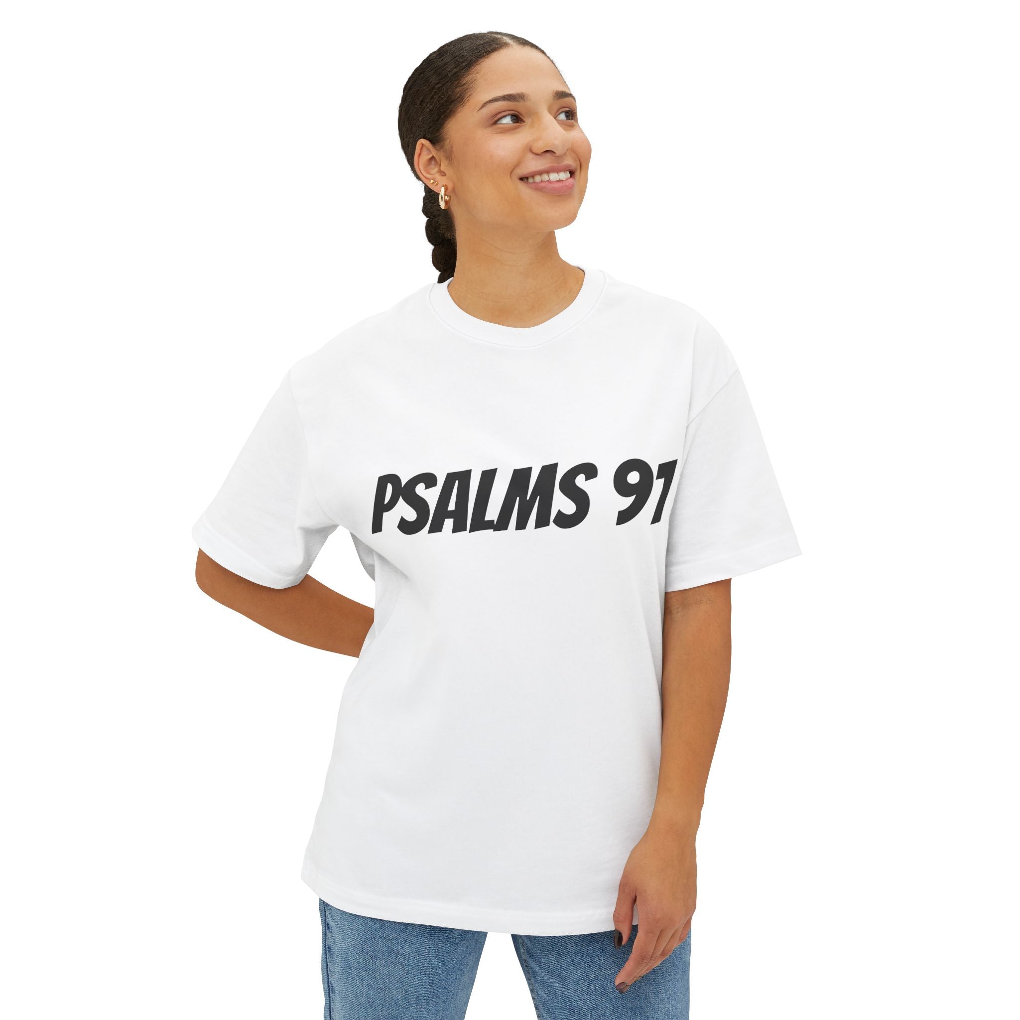 Psalms 91 Unisex Oversized Tee, Casual Wear, Christian Apparel, Gift for Believers, Everyday Statement Shirt