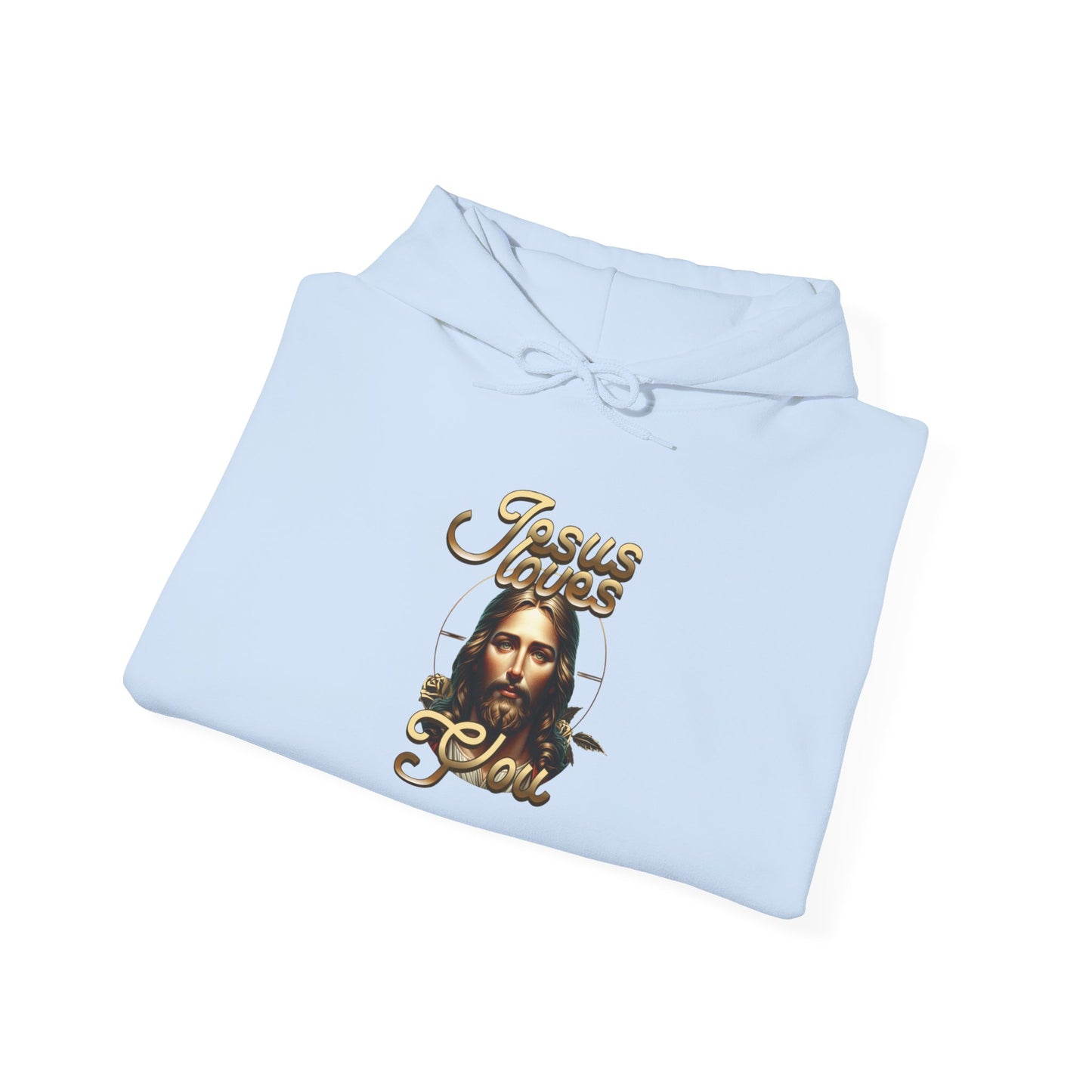 JESUS LOVES YOU Motivational Hooded Sweatshirt