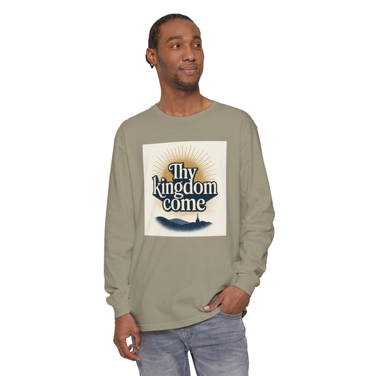 Send Me Garment-Dyed Long Sleeve Shirt - Here Am I! Send Me! Tee