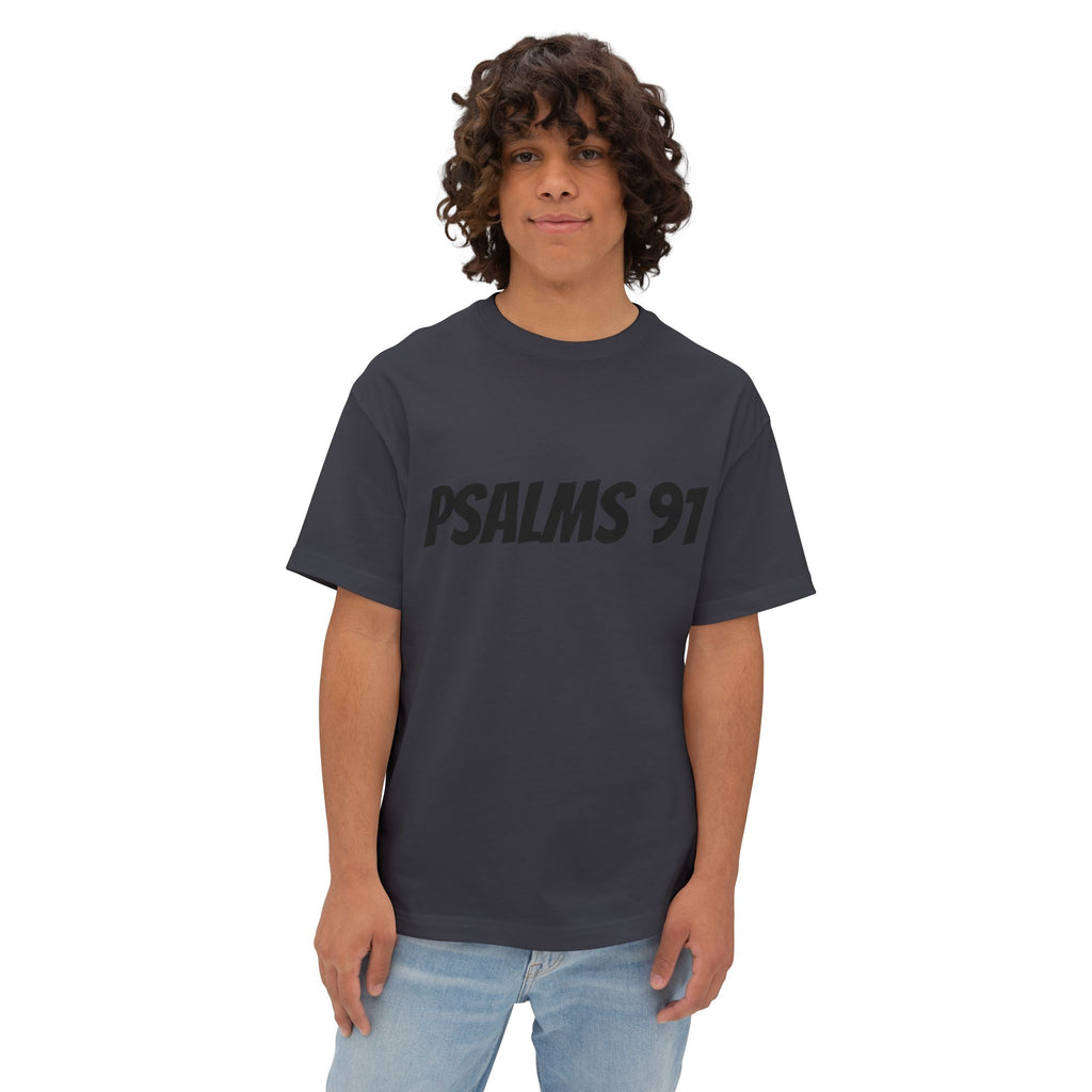 Psalms 91 Unisex Oversized Tee, Casual Wear, Christian Apparel, Gift for Believers, Everyday Statement Shirt