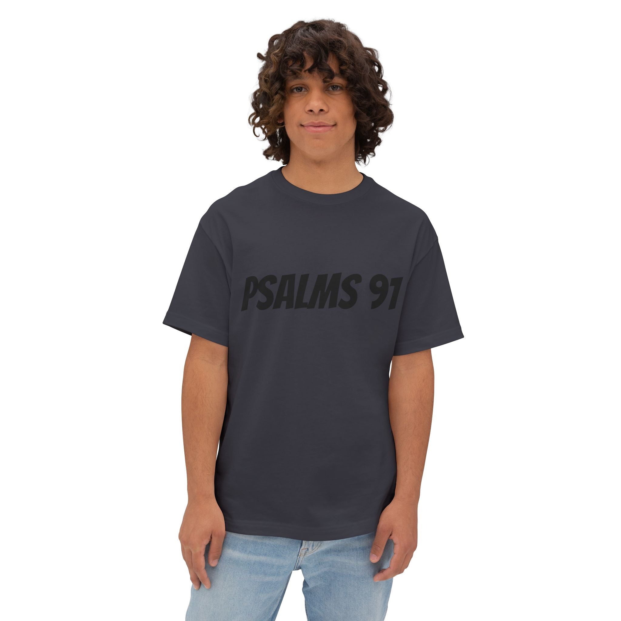 Psalms 91 Unisex Oversized Tee, Casual Wear, Christian Apparel, Gift for Believers, Everyday Statement Shirt