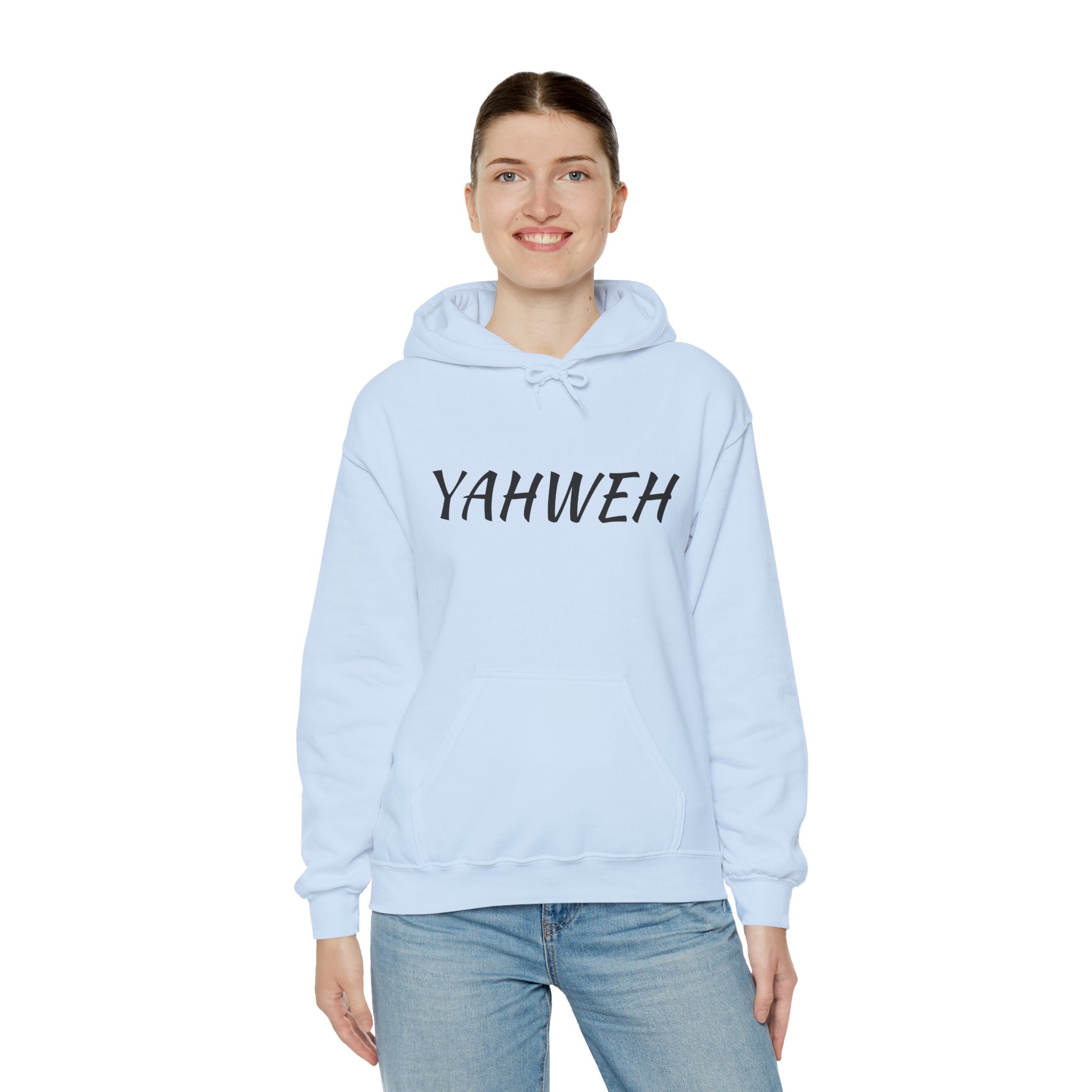 YAHWEH Unisex Heavy Blend™ Hooded Sweatshirt, Cozy Faith Hoodie, Casual Spiritual Sweatshirt, Gift for Believers, Religious Apparel