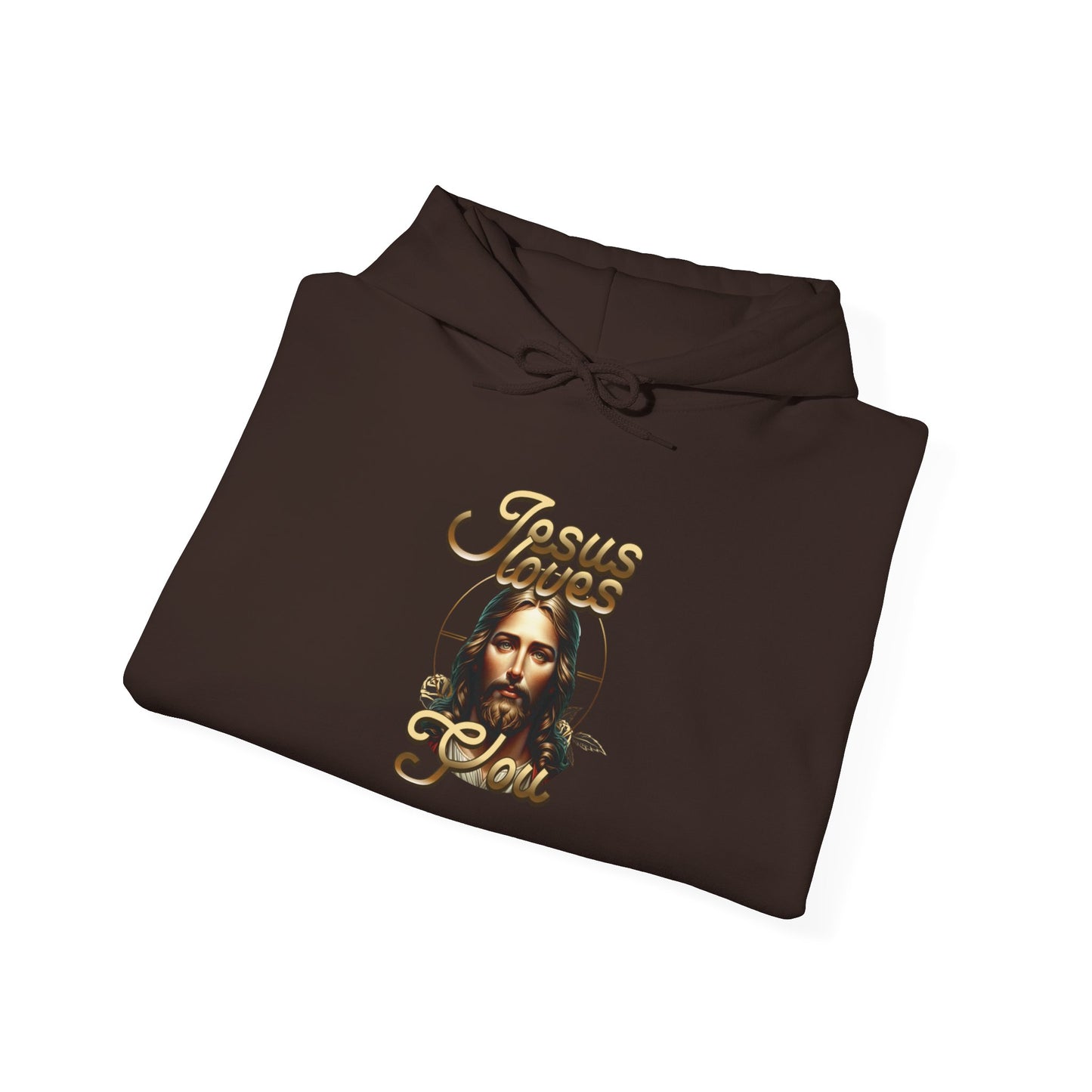 JESUS LOVES YOU Motivational Hooded Sweatshirt