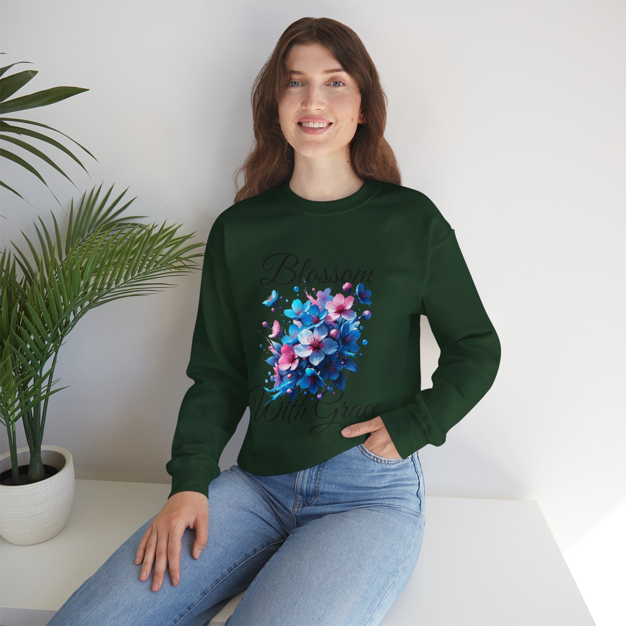 BLOSSOM Stylish Faith-Inspired Crewneck Sweatshirt