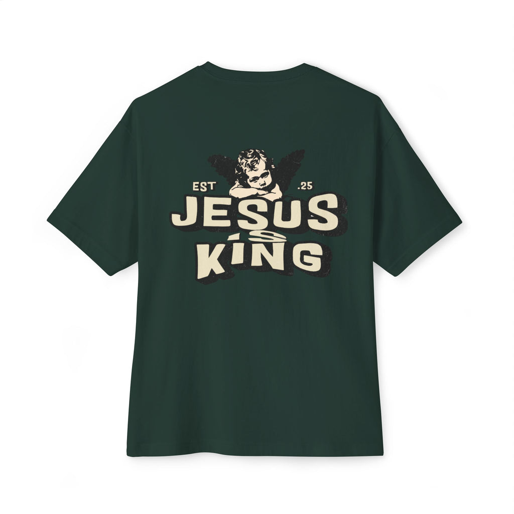 Jesus King Unisex Oversized Tee - Casual Outing, Spiritual Gift, Sunday Service, Inspirational Fashion, Trendy Lifestyle