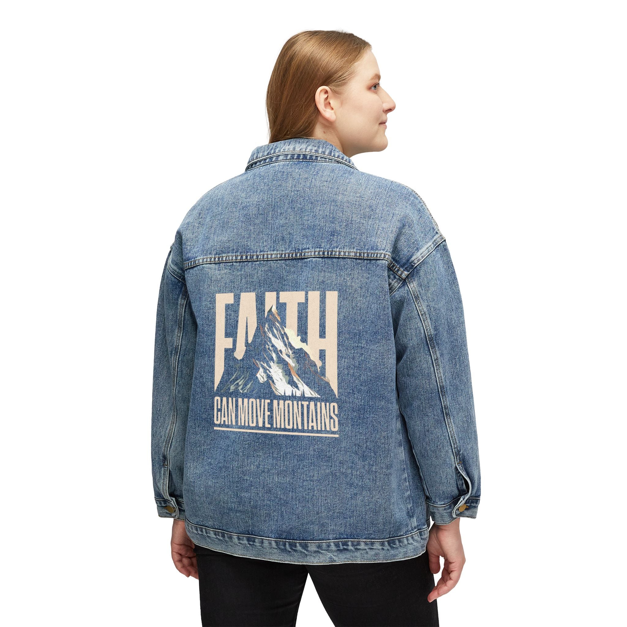 FAITH CAN MOVE MOUNTAINS Women's Denim Jacket