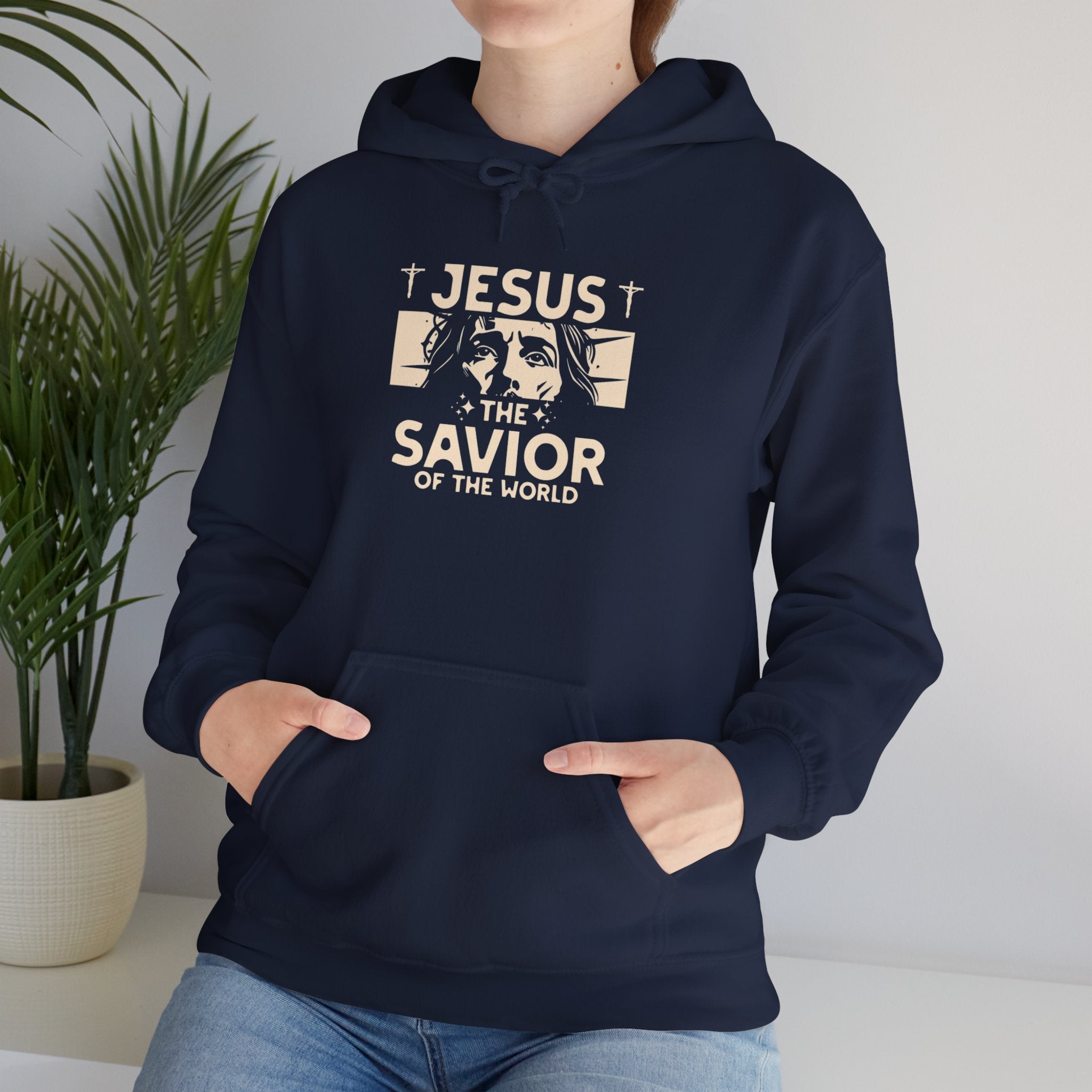 JESUS SAVIOR  Motivational Hooded Sweatshirt
