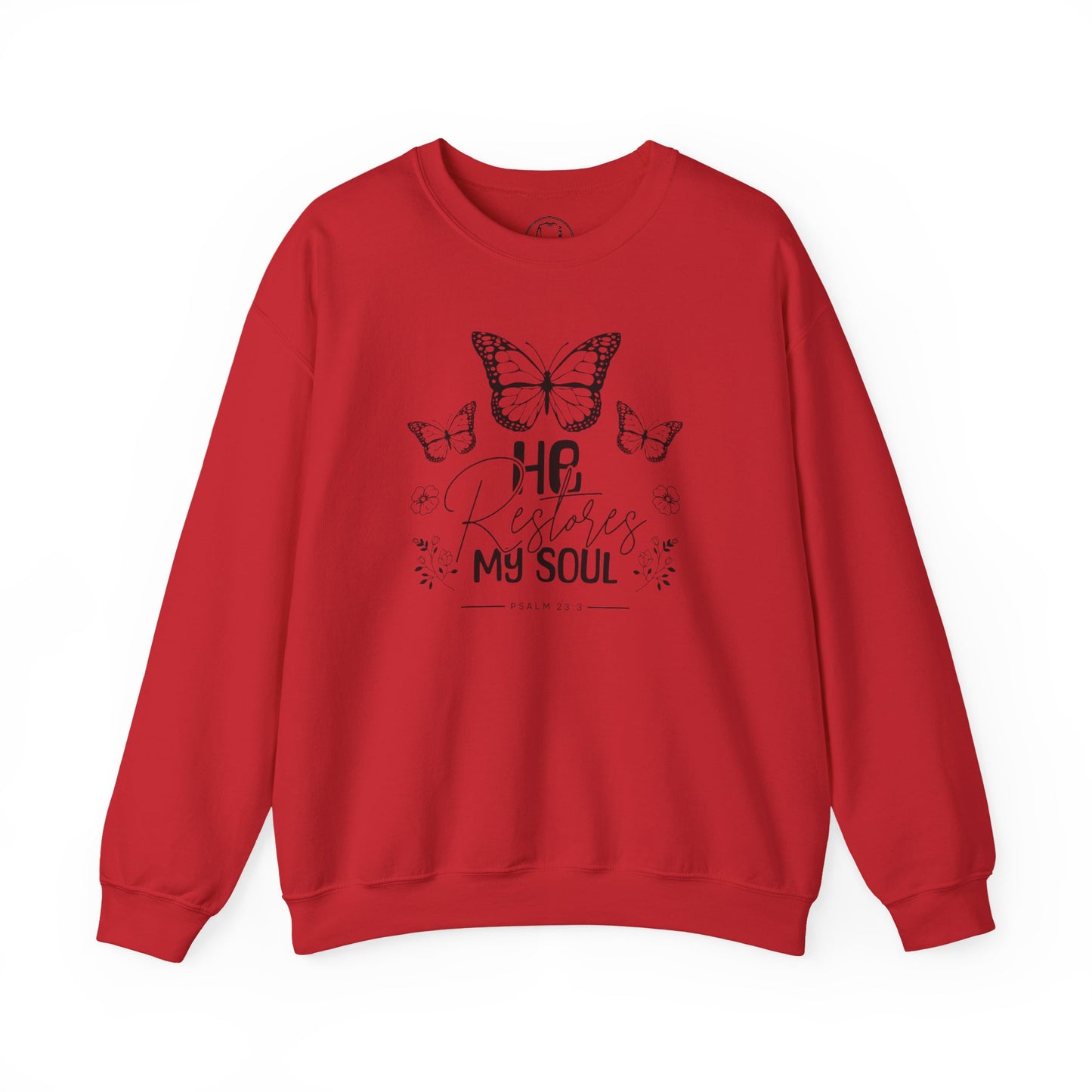 RESTORES MY SOUL Stylish Faith-Inspired Crewneck Sweatshirt
