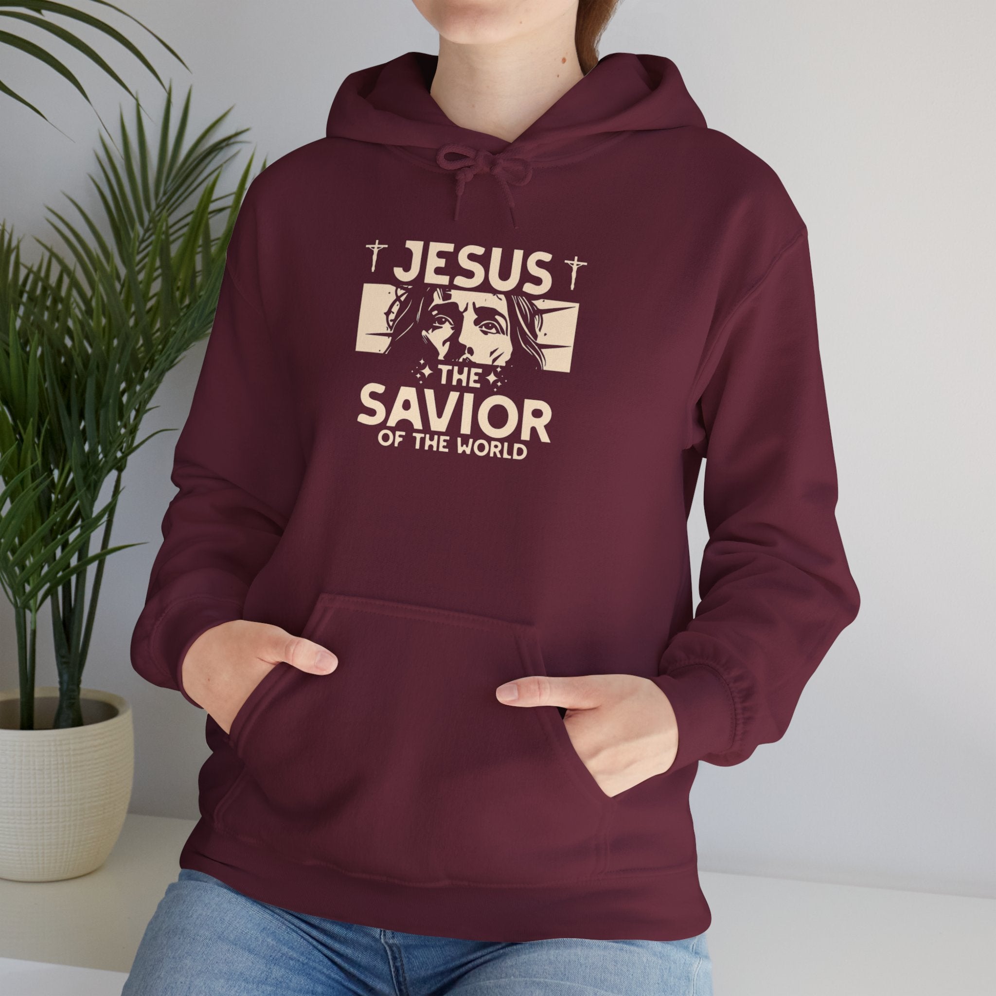 JESUS SAVIOR  Motivational Hooded Sweatshirt