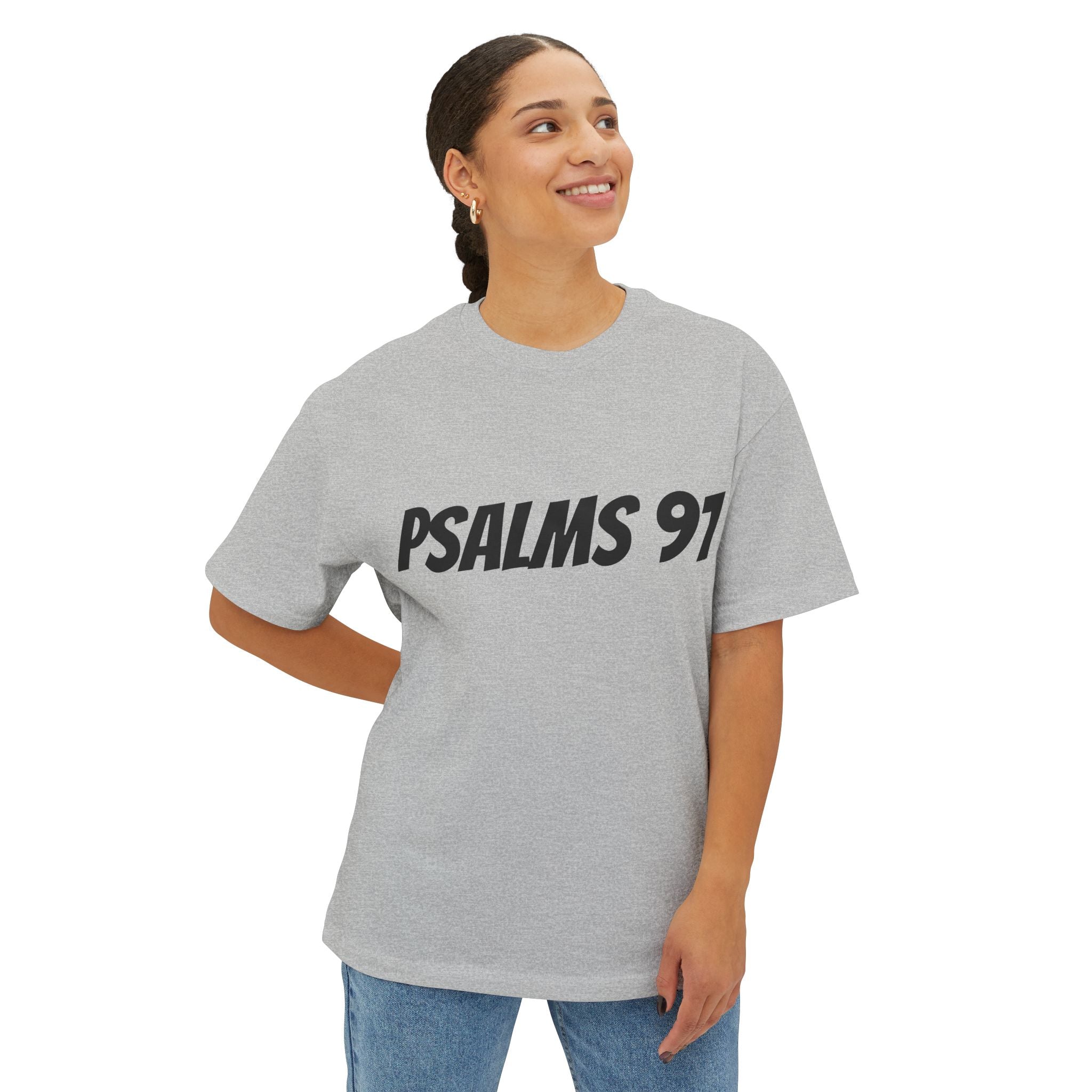 Psalms 91 Unisex Oversized Tee, Casual Wear, Christian Apparel, Gift for Believers, Everyday Statement Shirt