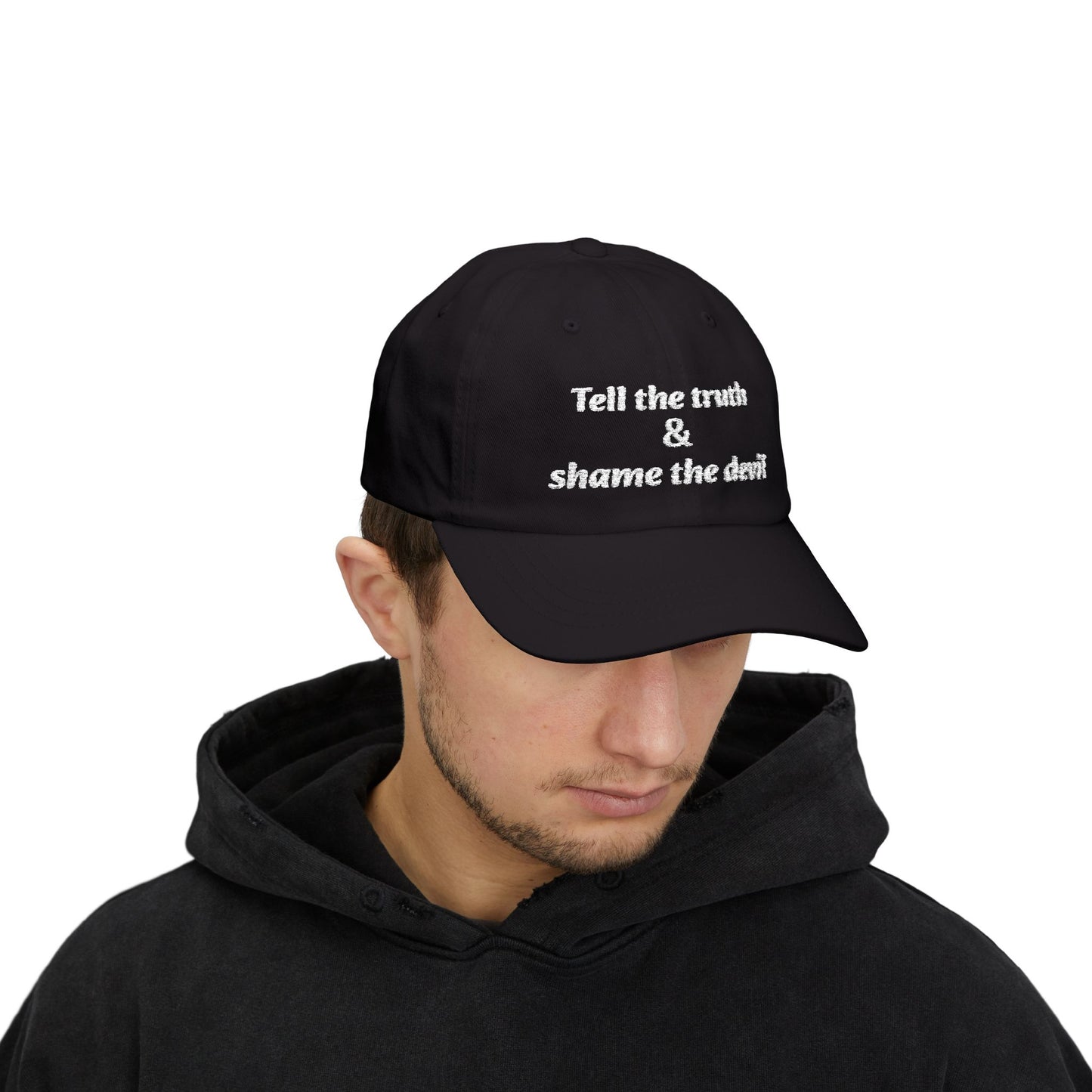 Black Classic Dad Cap with Inspiring Quote