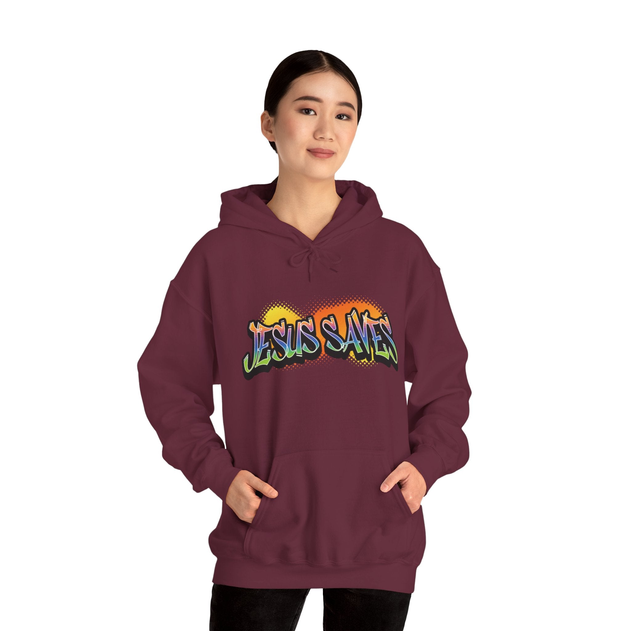 JESUS SAVES Motivational Hooded Sweatshirt