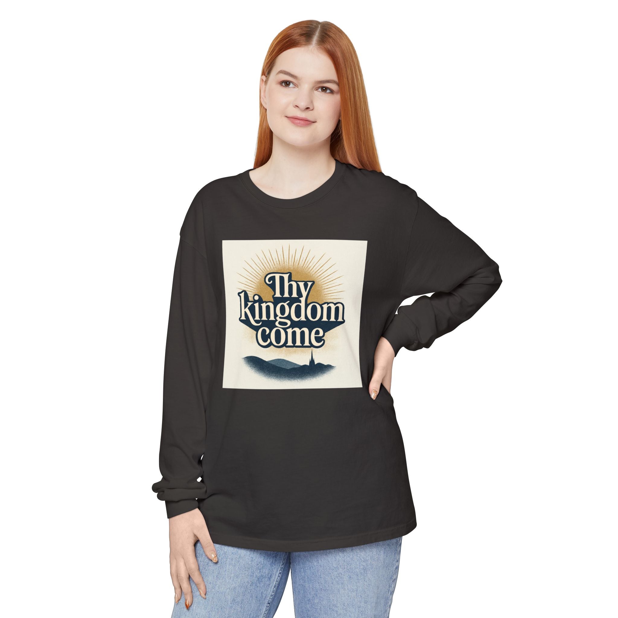 Send Me Garment-Dyed Long Sleeve Shirt - Here Am I! Send Me! Tee