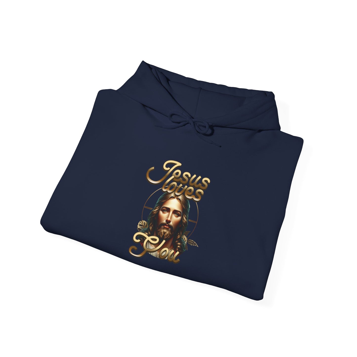 JESUS LOVES YOU Motivational Hooded Sweatshirt