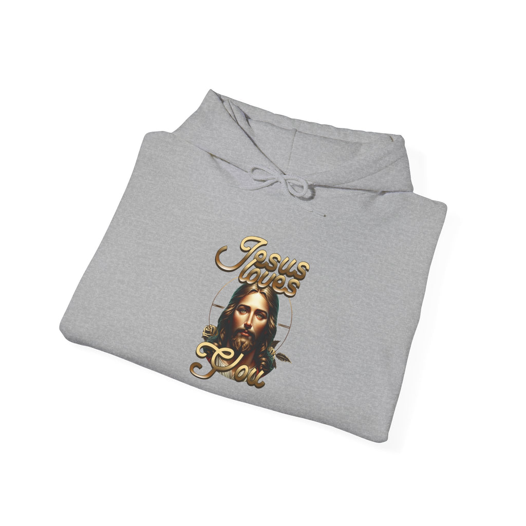 JESUS LOVES YOU Motivational Hooded Sweatshirt