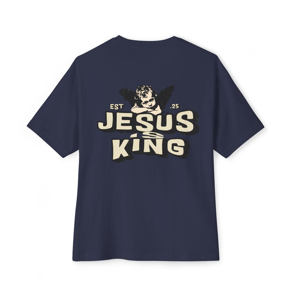 Jesus King Unisex Oversized Tee - Casual Outing, Spiritual Gift, Sunday Service, Inspirational Fashion, Trendy Lifestyle