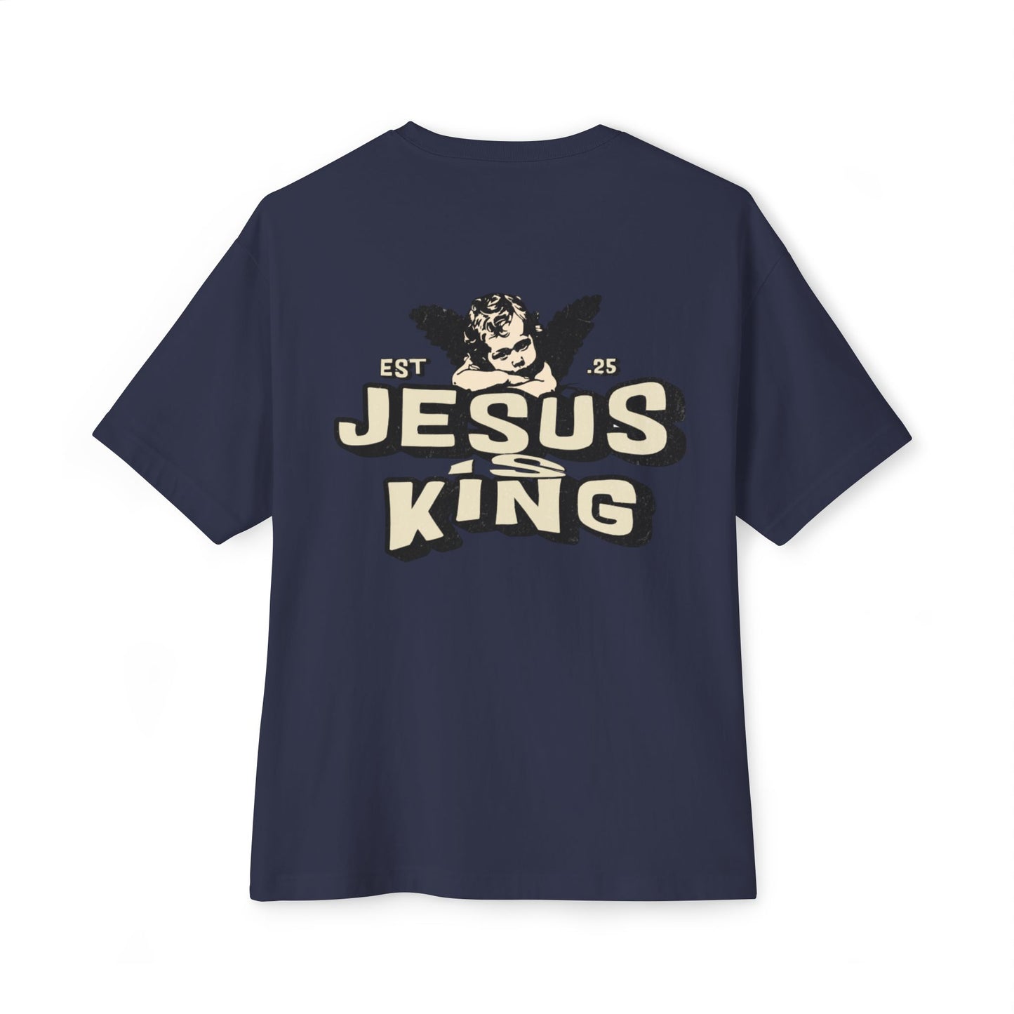 Jesus King Unisex Oversized Tee - Casual Outing, Spiritual Gift, Sunday Service, Inspirational Fashion, Trendy Lifestyle
