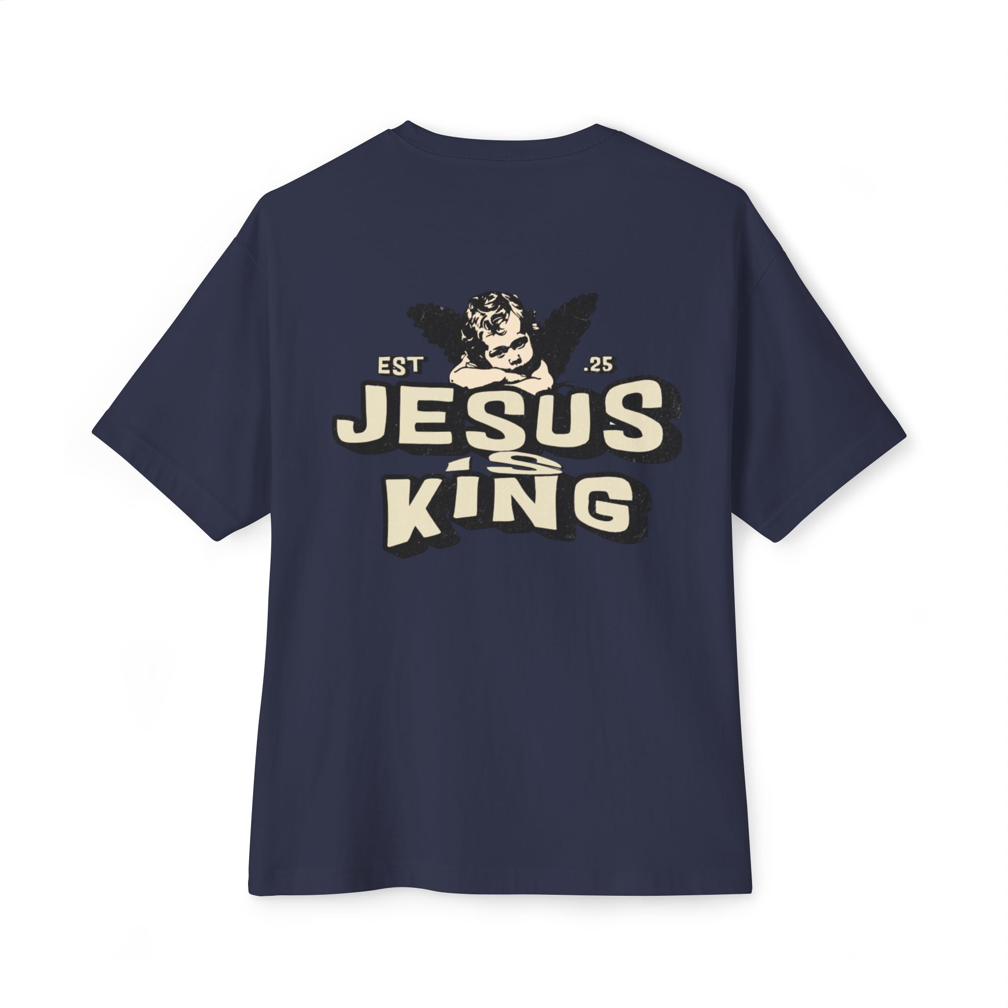 Jesus King Unisex Oversized Tee - Casual Outing, Spiritual Gift, Sunday Service, Inspirational Fashion, Trendy Lifestyle