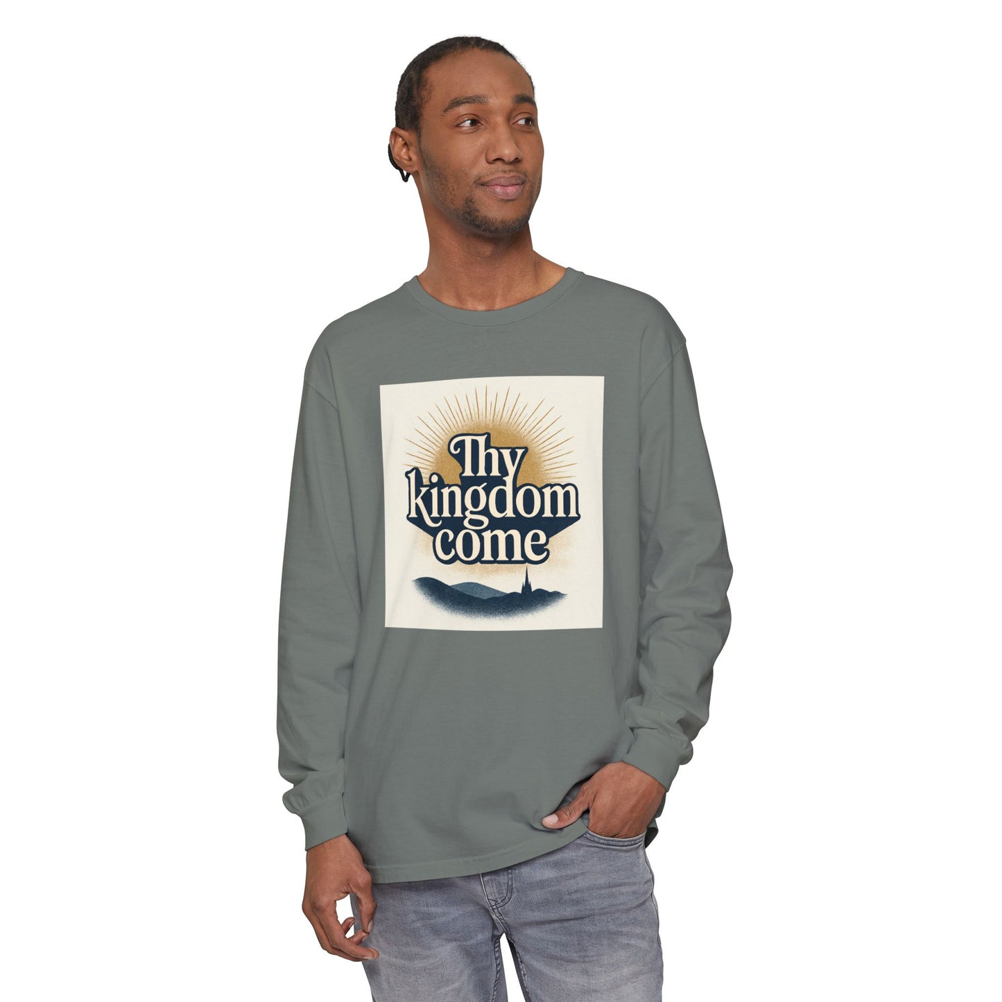 Send Me Garment-Dyed Long Sleeve Shirt - Here Am I! Send Me! Tee