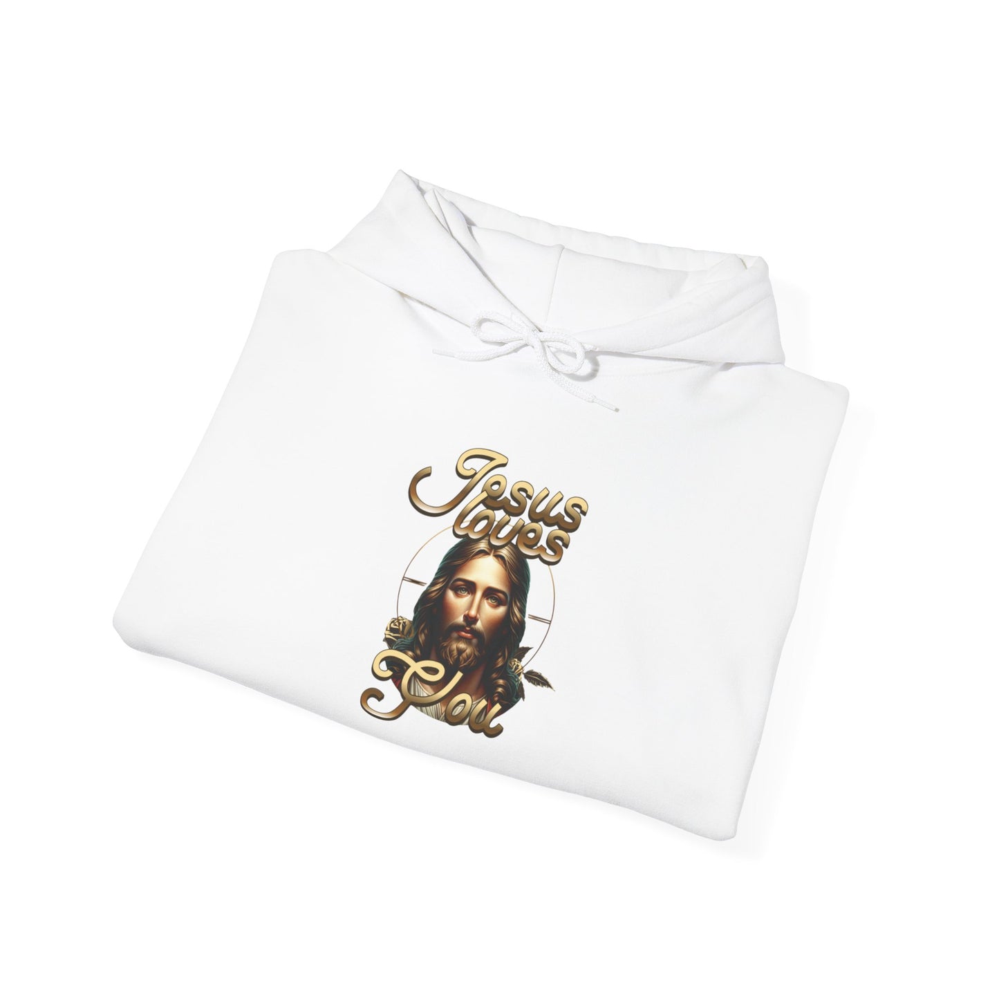 JESUS LOVES YOU Motivational Hooded Sweatshirt