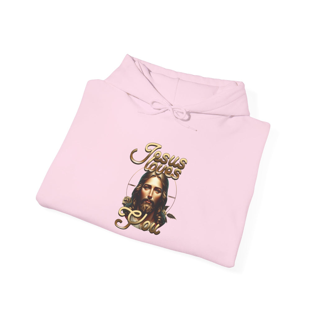 JESUS LOVES YOU Motivational Hooded Sweatshirt