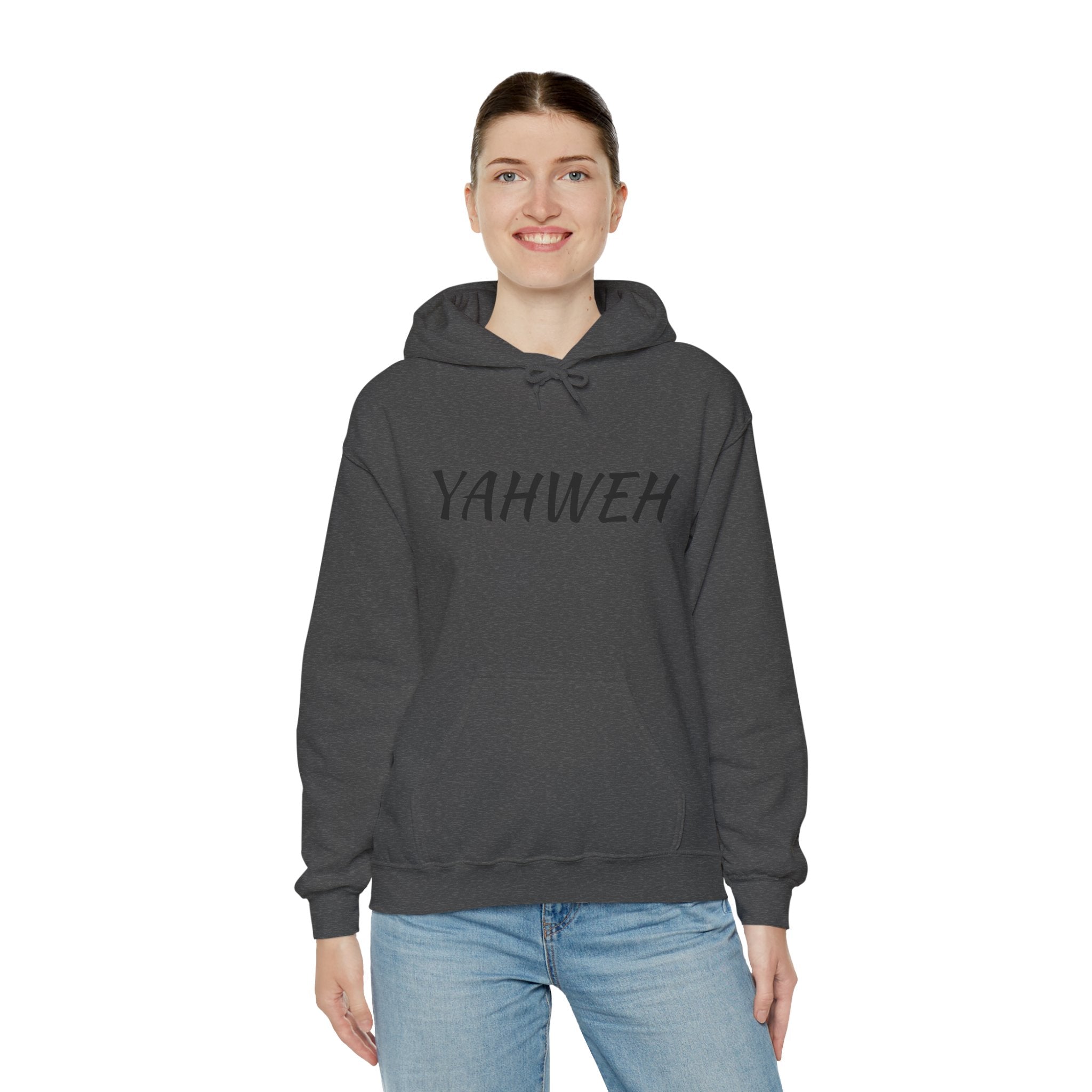 YAHWEH Unisex Heavy Blend™ Hooded Sweatshirt, Cozy Faith Hoodie, Casual Spiritual Sweatshirt, Gift for Believers, Religious Apparel