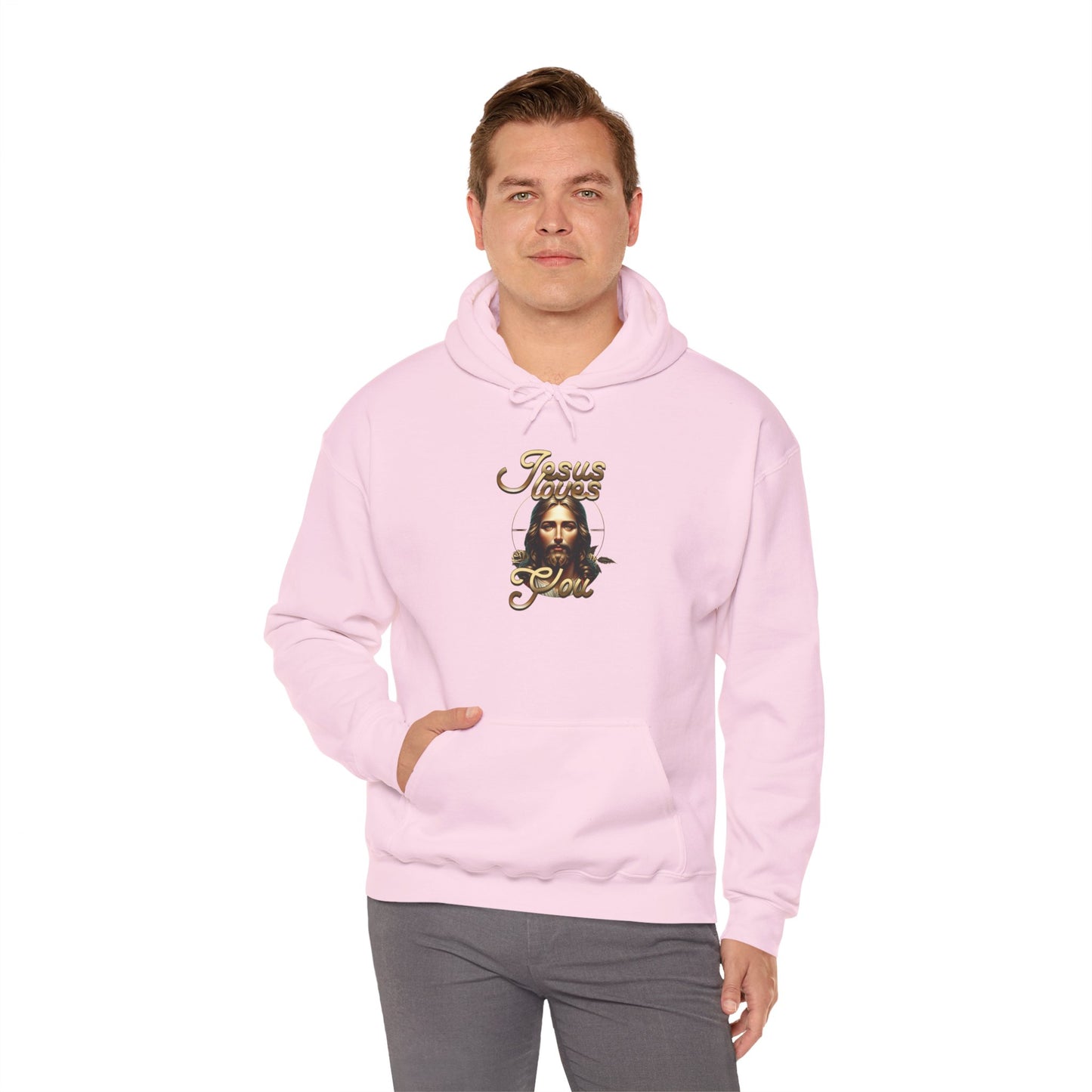 JESUS LOVES YOU Motivational Hooded Sweatshirt