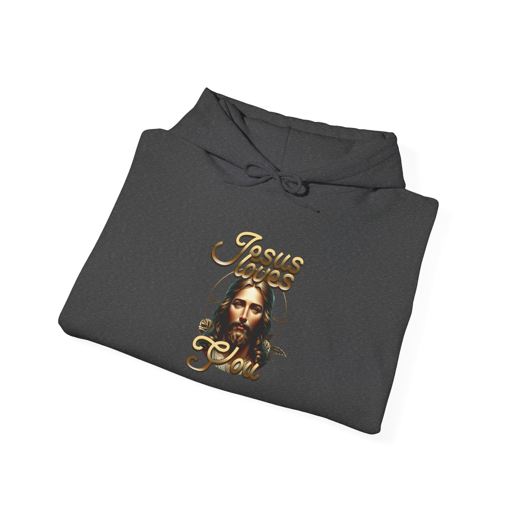 JESUS LOVES YOU Motivational Hooded Sweatshirt