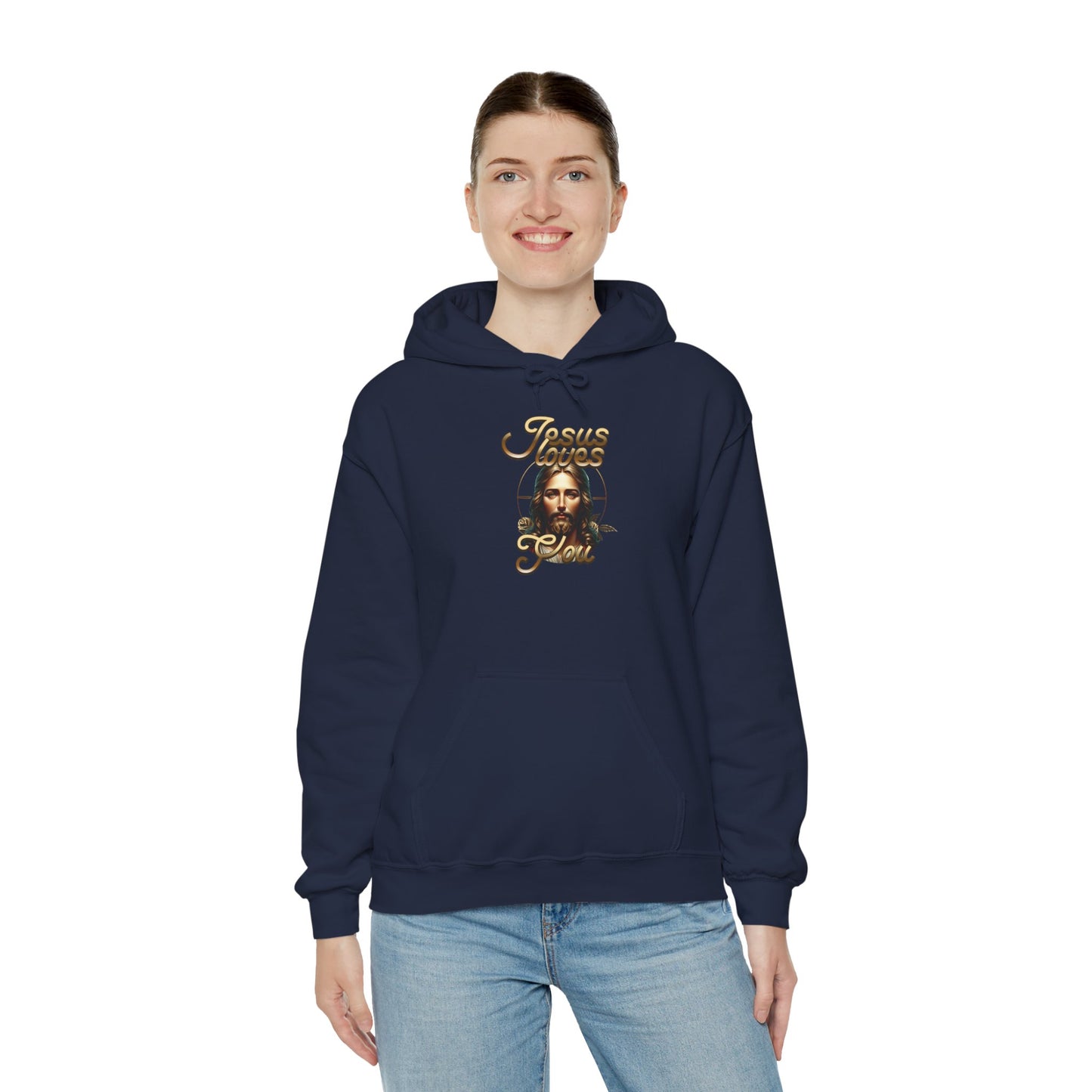 JESUS LOVES YOU Motivational Hooded Sweatshirt