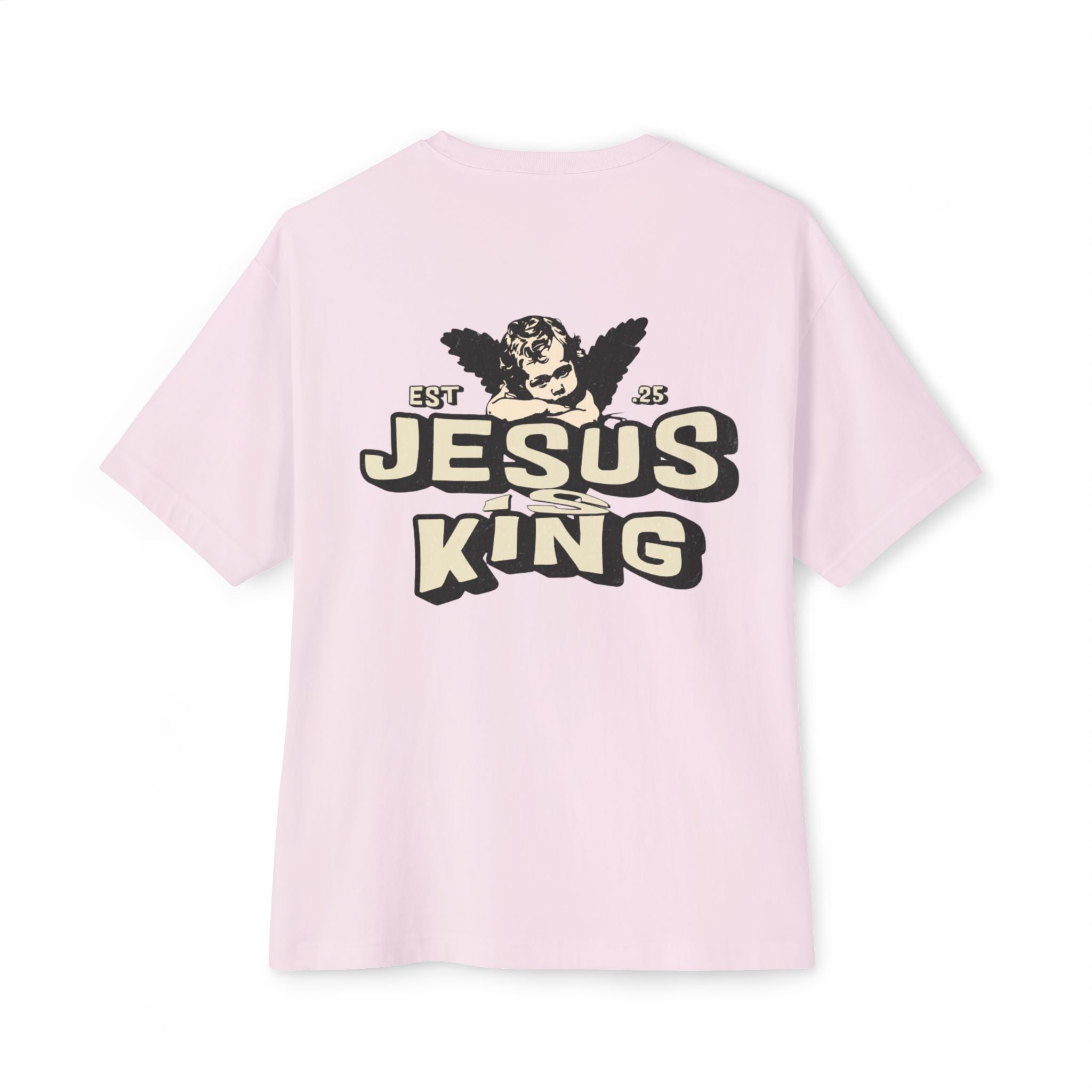 Jesus King Unisex Oversized Tee - Casual Outing, Spiritual Gift, Sunday Service, Inspirational Fashion, Trendy Lifestyle