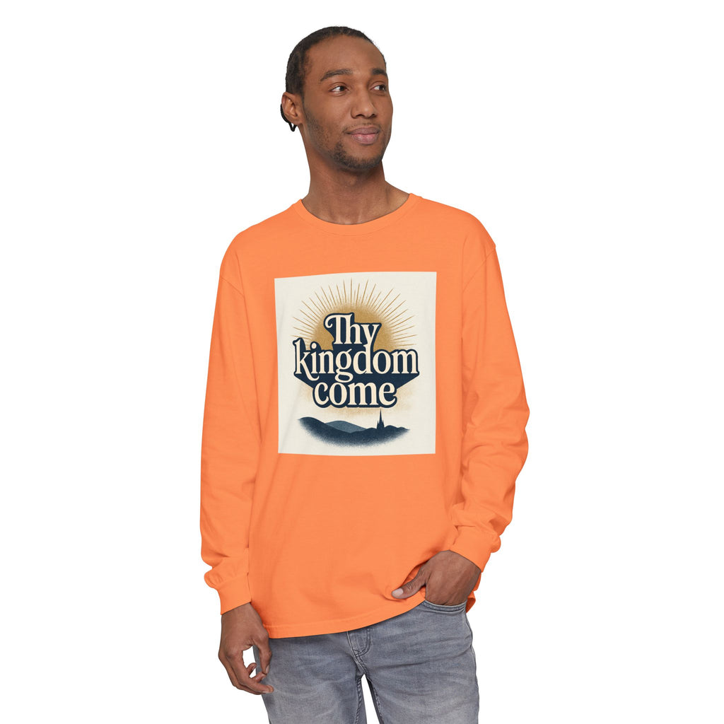 Send Me Garment-Dyed Long Sleeve Shirt - Here Am I! Send Me! Tee