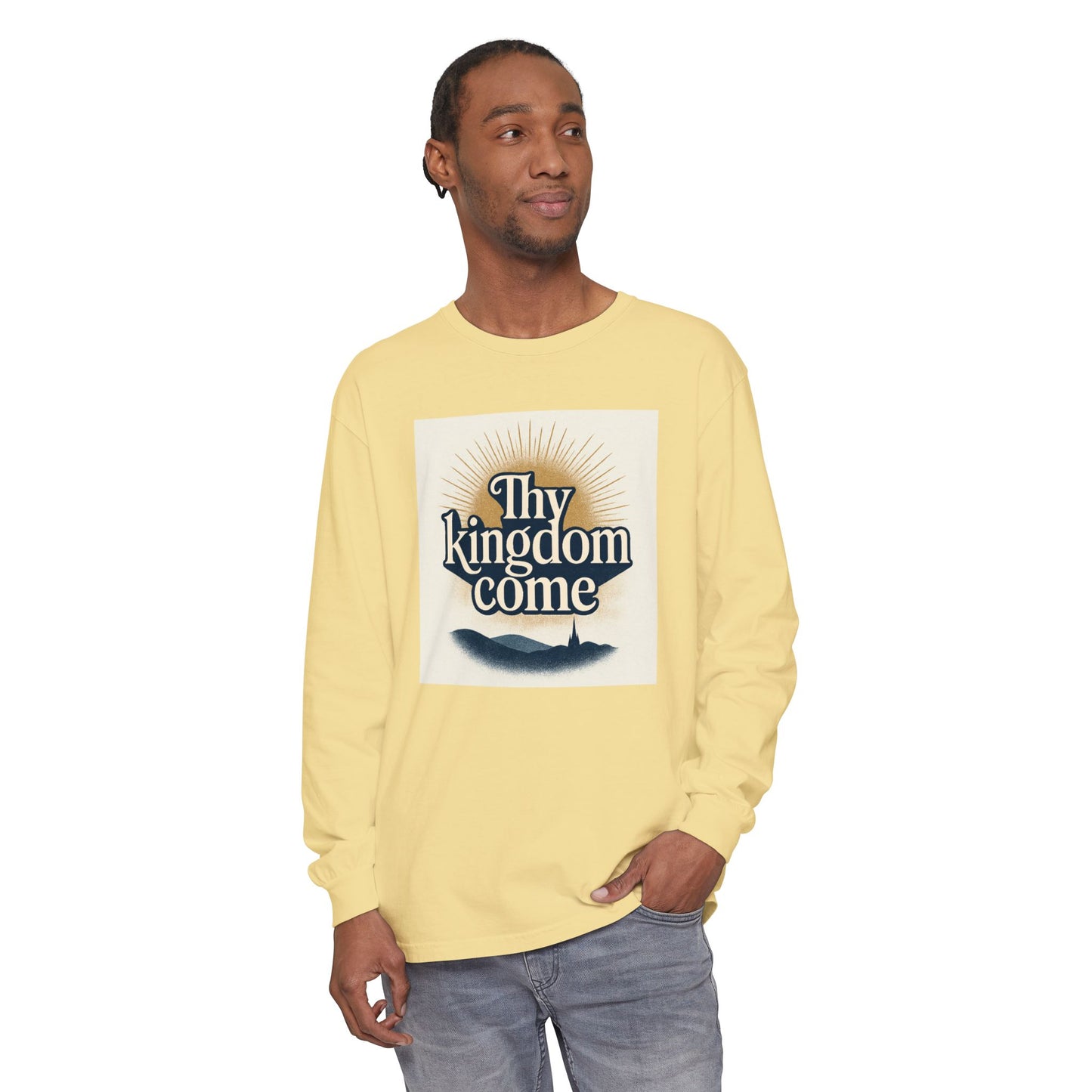 Send Me Garment-Dyed Long Sleeve Shirt - Here Am I! Send Me! Tee